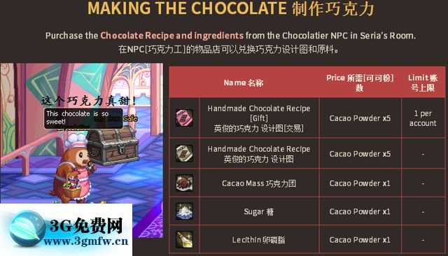 DNF制作巧克力活动玩法及奖励介绍